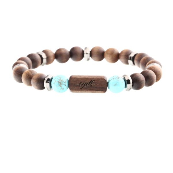 "Motivation" beads bracelet Energy Prince (nut wood) - EYDL - with turquoise